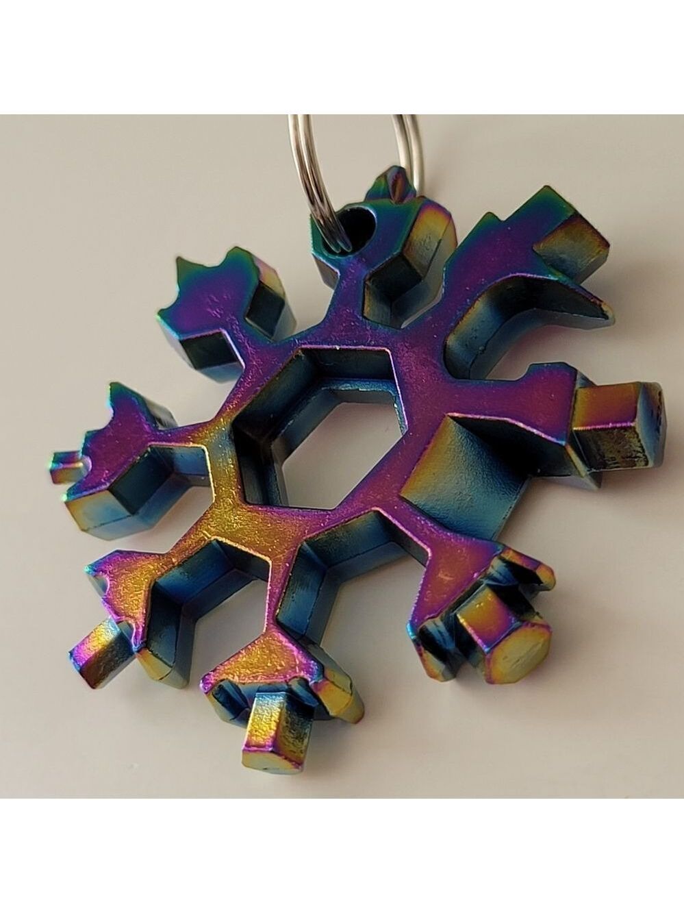 Multicolor Keychain Faux Burnt Titanium #0008